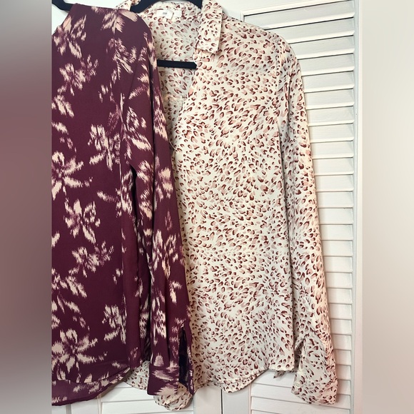 Maurices Burgundy Floral and Cream Leopard Blouses - Picture 3 of 9